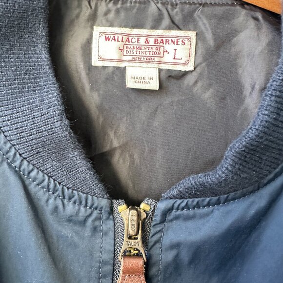 Wallace & Barnes Bomber Jacket in Navy Blue Size Large - Picture 2 of 9